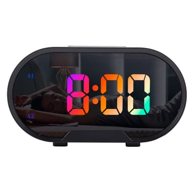 Digital väckarklocka steglös avbländande snoozefunktion 2 USB-portar s