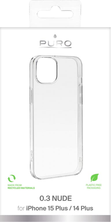 Puro 0.3 Nude iPhone 15 Plus fodral (genomskinligt)