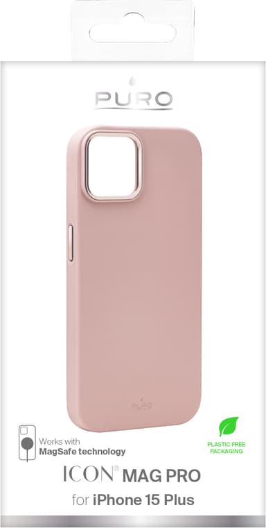 Puro Icon Mag Pro iPhone 15 Plus fodral (rosa)