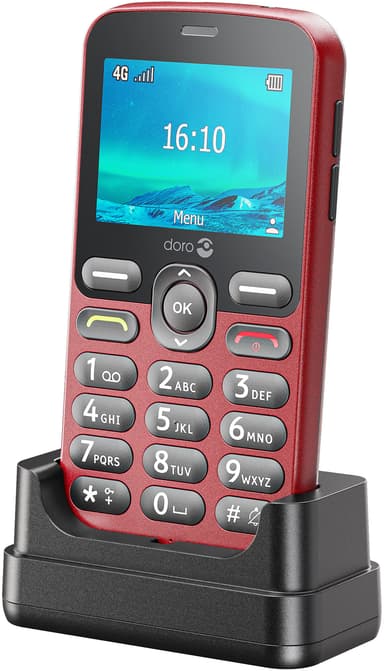 Doro 1881 mobiltelefon (röd)