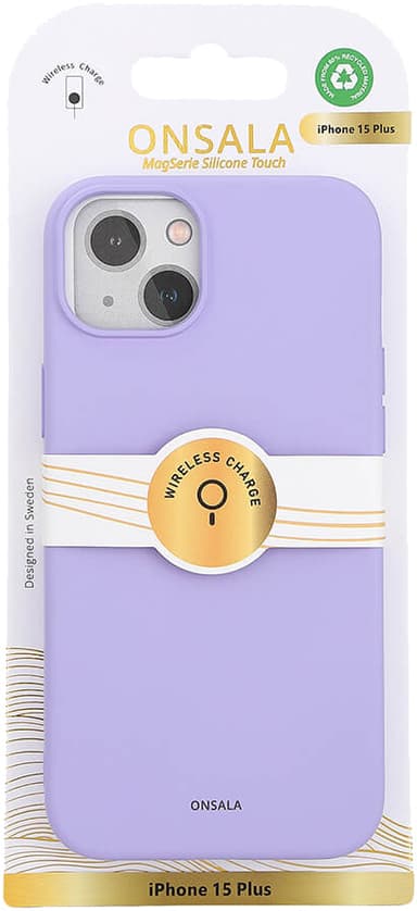 Onsala iPhone 15 Plus silikonskal (lila)