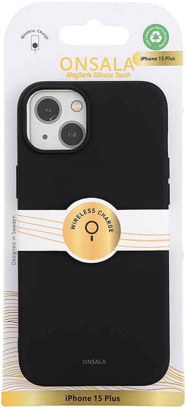 Onsala iPhone 15 Plus silikonskal (svart)