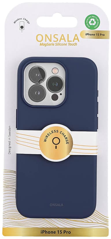 Onsala iPhone 15 Pro silikonskal (blått)