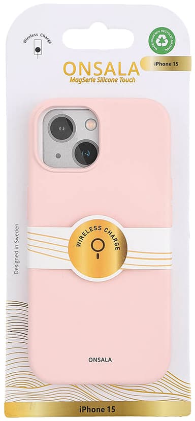 Onsala iPhone 15 silikonskal (rosa)