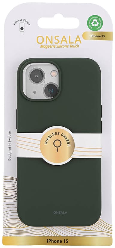 Onsala iPhone 15 silikonskal (grönt)