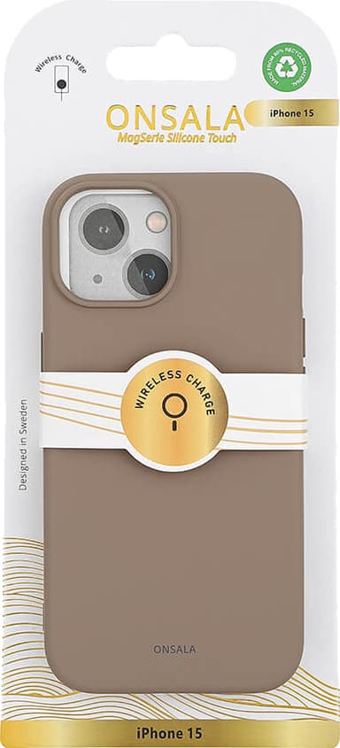 Onsala iPhone 15 silikonskal (beige)