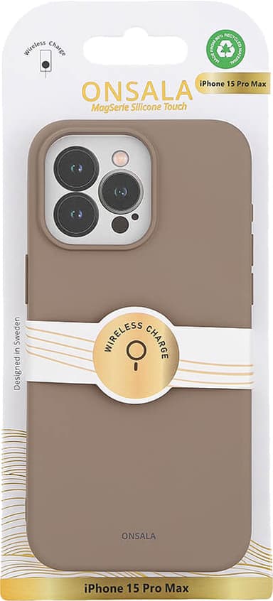 Onsala iPhone 15 Pro Max silikonskal (beige)
