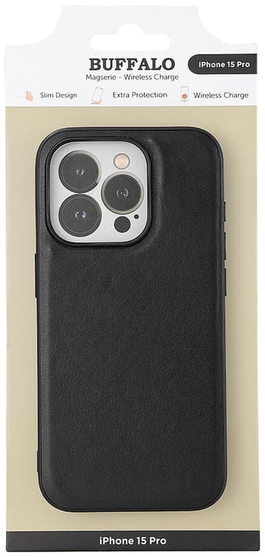 Buffalo iPhone 15 Pro MagSeries fodral (svart)