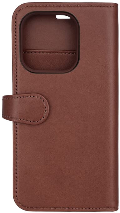 Buffalo iPhone 15 Pro 2-i-1 Leather MagSeries plånboksfodral (brunt)