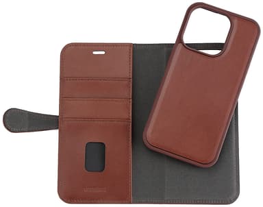 Buffalo iPhone 15 Pro 2-i-1 Leather MagSeries plånboksfodral (brunt)