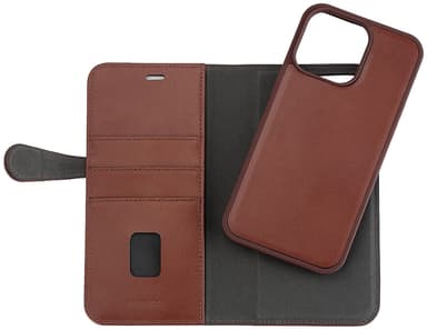 Buffalo iPhone 15 Pro Max 2-i-1 Leather MagSeries plånboksfodral (brunt)