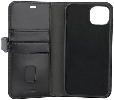 Buffalo iPhone 15 Plus 2-i-1 Leather MagSeries plånboksfodral (svart)