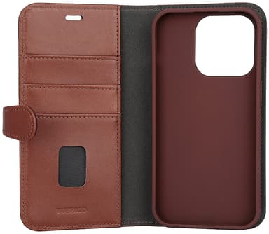 Buffalo iPhone 15 Pro 2-i-1 Leather MagSeries plånboksfodral (brunt)