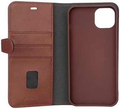 Buffalo iPhone 15 Plus 2-i-1 Leather MagSeries plånboksfodral (brunt)