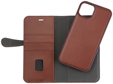 Buffalo iPhone 15 Plus 2-i-1 Leather MagSeries plånboksfodral (brunt)