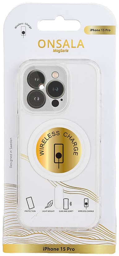 Onsala iPhone 15 Pro MagSeries fodral (genomskinligt)