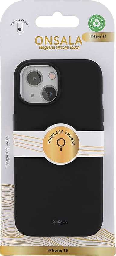 Onsala iPhone 15 silikonfodral (svart)