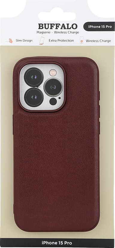 Buffalo iPhone 15 Pro MagSeries fodral (brunt)