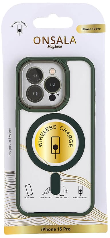 Onsala iPhone 15 Pro Bumb MagSeries skal (grönt)