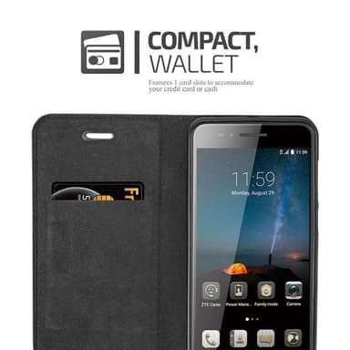ZTE Blade A612 Plånboksfodral Skal (Svart)