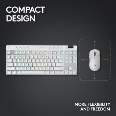 Logitech G PRO X TKL Lightspeed Tactile trådlöst tangentbord (vit)