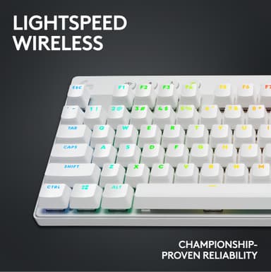 Logitech G PRO X TKL Lightspeed Tactile trådlöst tangentbord (vit)