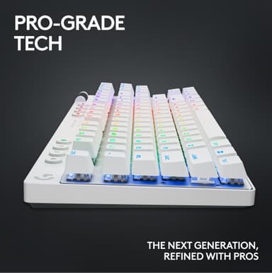 Logitech G PRO X TKL Lightspeed Tactile trådlöst tangentbord (vit)