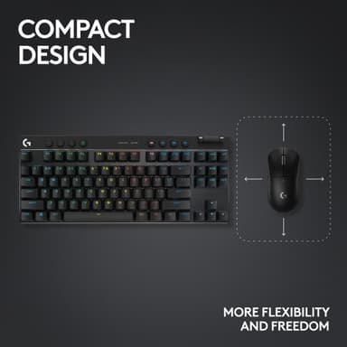 Logitech G PRO X TKL Lightspeed Linear trådlöst tangentbord (svart)