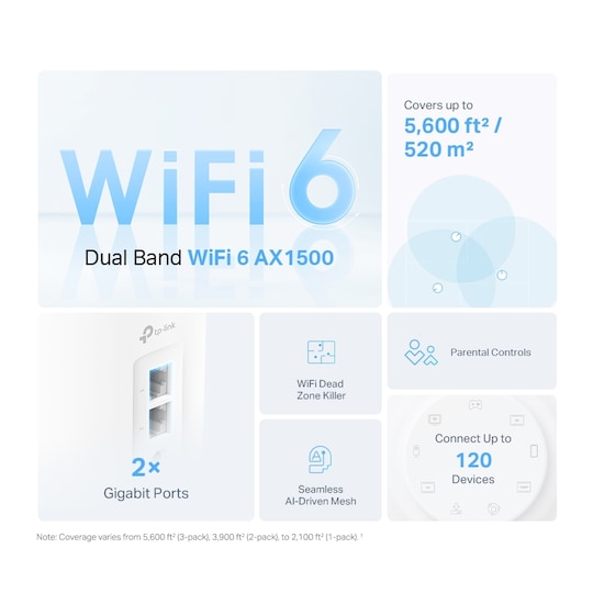 TP-Link Deco X10 WiFi 6 AX1500 mesh-router (3-pack)