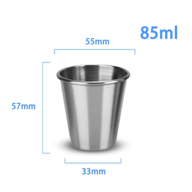 5x Muggar rostfritt stål Stapelbara Dryckeskopp (85ml)