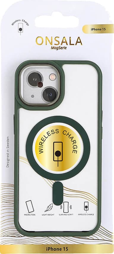 Onsala iPhone 15 Bumb MagSeries skal (grönt)