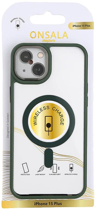 Onsala iPhone 15 Plus Bumb MagSeries skal (grönt)