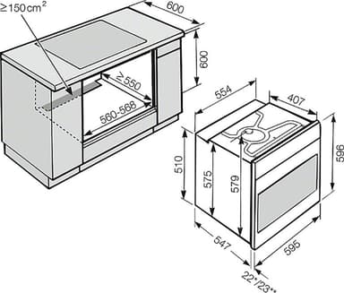 Miele inbyggnadsugn H2561BP (vit)
