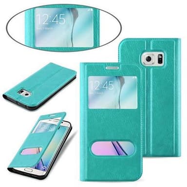 Samsung Galaxy S6 EDGE Plånboksfodral Skal (Turkos)