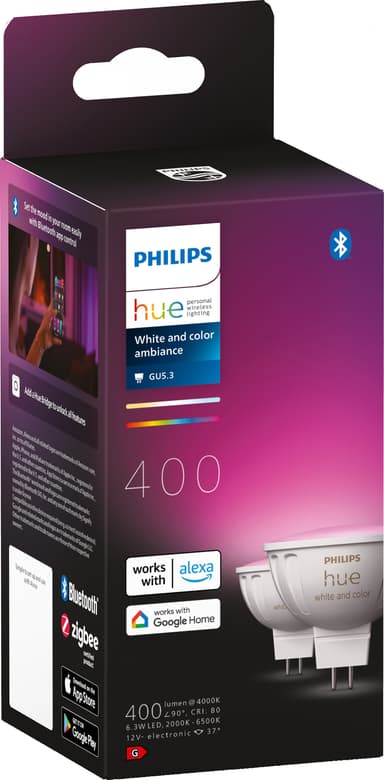 Philips Hue WCA MR16 LED lampa 6.3 W 2-pack