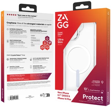 Zagg iPhone 15/14 Plus Crystal Palace Snap fodral (klart)
