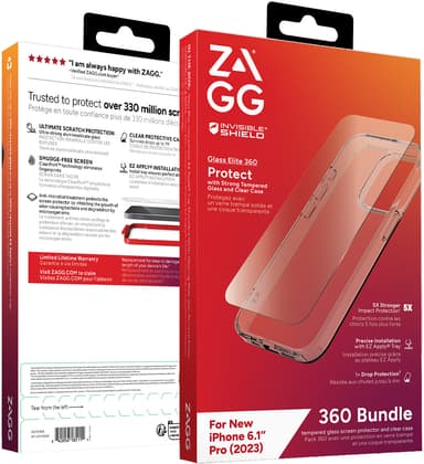 Zagg iPhone 15 Pro Glass Elite 360 fodralpaket (klart)