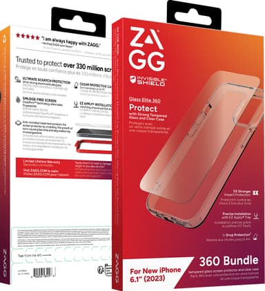 Zagg iPhone 15 Glass Elite 360 fodralpaket (klart)