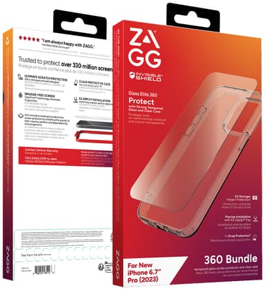 Zagg iPhone 15 Pro Max Glass Elite 360 fodralpaket (klart)