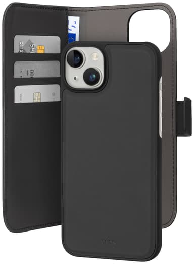 Puro 2in1 iPhone 15 Plus plånboksfodral (svart)