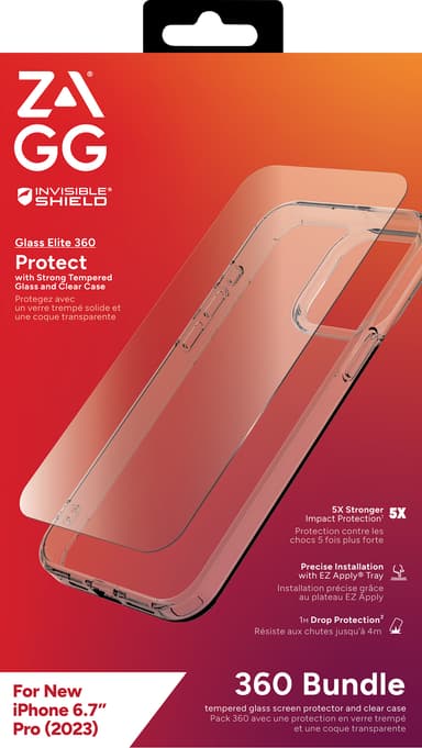 Zagg iPhone 15 Pro Max Glass Elite 360 fodralpaket (klart)