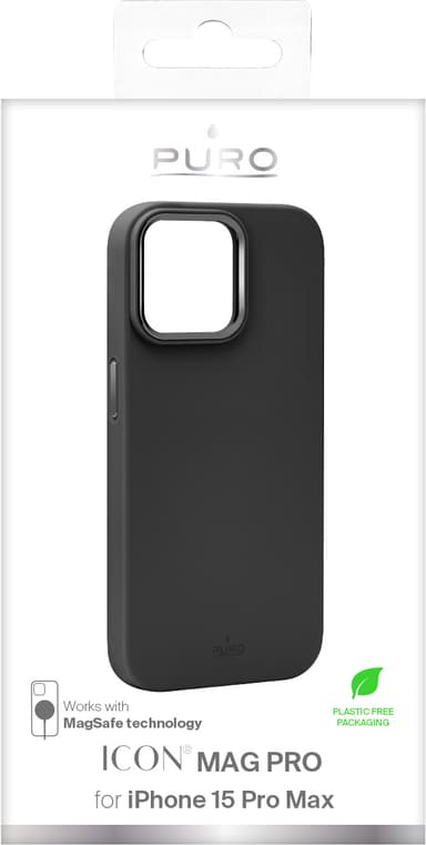 Puro Icon Mag Pro iPhone 15 Pro Max fodral (svart)