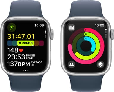 Apple Watch S9 45mm GPS+CEL (Silver Alu/Storm Blue sportband) S/M