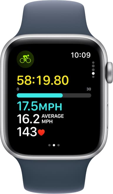 Apple Watch SE 2nd Gen 44mm GPS (Silver Alu/Storm blue sportband S/M)