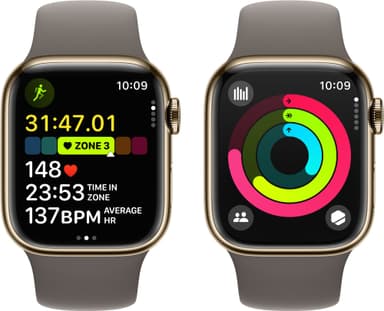 Apple Watch S9 45mm GPS+CEL (Gold Stainless/Clay sportband) M/L
