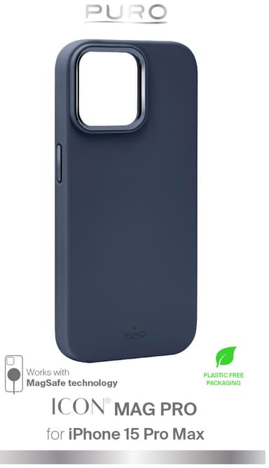 Puro Icon Mag Pro iPhone 15 Pro Max fodral (blå)