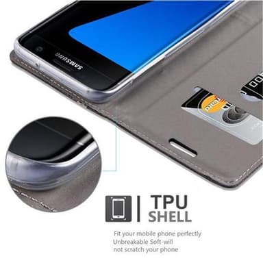 Samsung Galaxy S7 EDGE Plånboksfodral Skal (Grå)