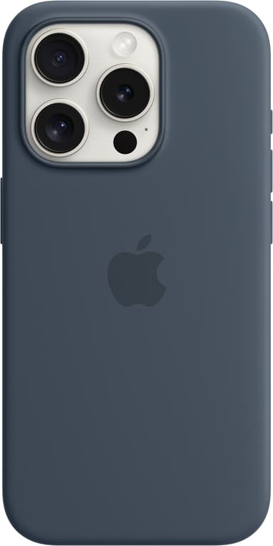 iPhone 15 Pro Silikonfodral med MagSafe (storm blue)