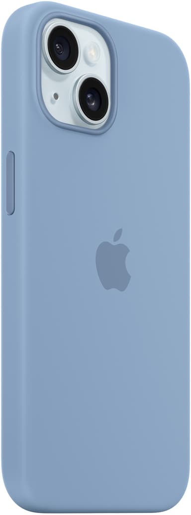 iPhone 15 silikonfodral med MagSafe (Winter Blue)