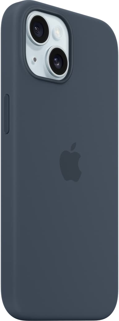 iPhone 15 silikonfodral med MagSafe (Storm Blue)
